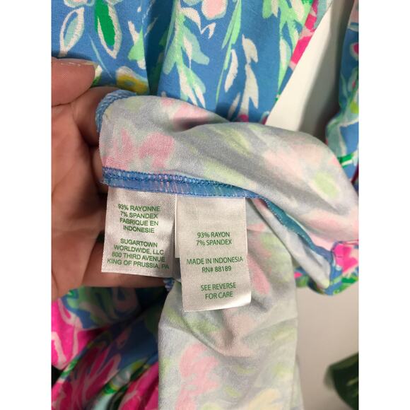 Lilly Pulitzer Kassi Wrap Short Dress Bright Floral XS Spring Summer Vacation - Picture 9 of 12